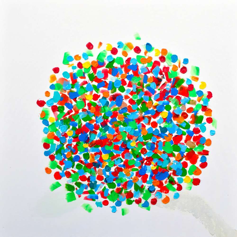 מעגל צבעוני - ציור מקסים, אנרגטי צבעוני, שמן על בד. ציור מקורי בהזמנה מיוחדת מהאמן, זמן אספקה 30 ימי עסקים