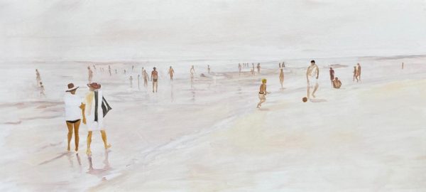 ציור חוף של עירית יבלון בגווני חום שמנת